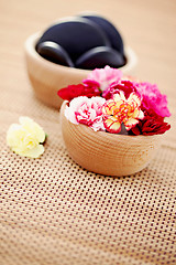 Image showing carnations and pebbles