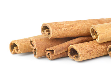 Image showing Few cinnamon sticks close-up