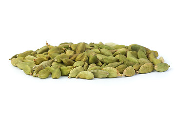 Image showing Small pile of green cardamon seeds