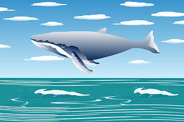 Image showing Flying sperm whale