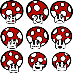 Image showing Mushroom emoticons