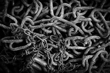 Image showing Rusty chain texture in black and white