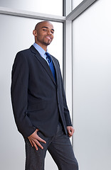 Image showing Business man beside the window