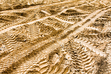 Image showing Traces on the yellow sand