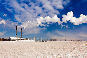 Image showing factory in a winter season