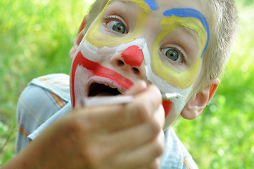 Image showing child face mask party painting