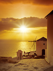 Image showing Santorini sunset