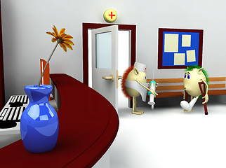 Image showing 3d of hospital waiting room and registry