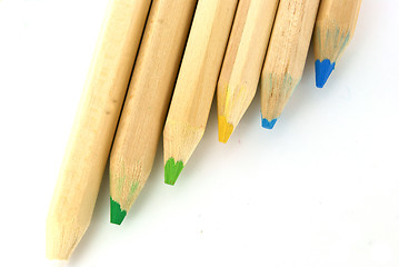 Image showing Plain wood pensils on white background