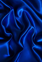 Image showing Smooth elegant blue silk 