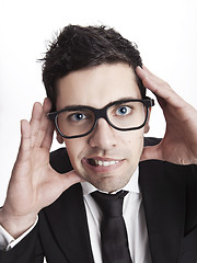 Image showing Nerd businessman