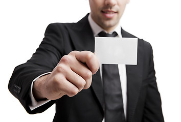 Image showing Holding a business card