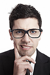 Image showing Nerd businessman