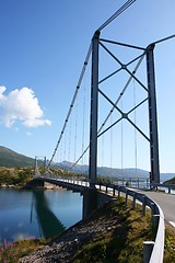 Image showing Suspension bridge at Lofoten in Norway