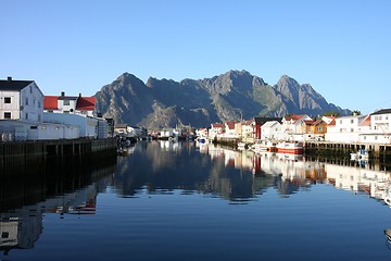 Image showing Henningsvær at Lofoten in Norway