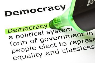 Image showing 'Democracy' highlighted in green