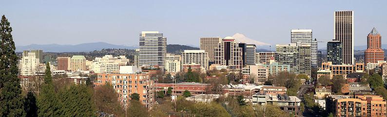 Image showing Portland Oregon Downtown Skyline Panorama