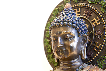 Image showing Nepal Buddha with Swastika Lotus Symbols