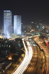 Image showing The Tel aviv skyline - Night city