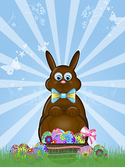 Image showing Happy Easter Day Chocolate Bunny Rabbit