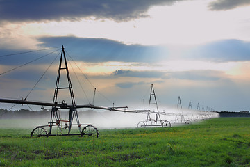 Image showing automatic irrigation of agriculture field