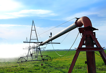 Image showing automatic irrigation of agriculture field