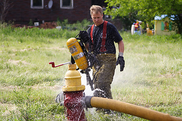 Image showing Fireman at work