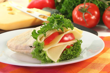 Image showing Pita with cheese