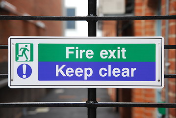 Image showing Fire exit sign