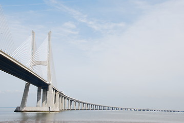 Image showing Vasco da Gama Bridge in Lisbon, Portugal