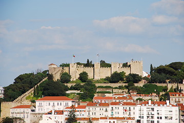 Image showing Lisbon cityscape with Sao Jorge Castle