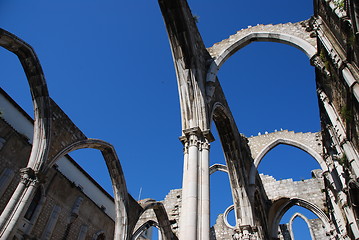 Image showing Carmo Church ruins in Lisbon, Portugal