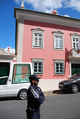 Image showing Papamobil waiting for Pope Benedict XVI