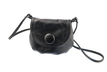 Image showing Black woman leather bag on white