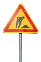 Image showing Construction road sign