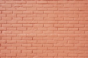 Image showing Salmon brick wall