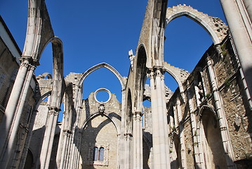 Image showing Carmo Church ruins in Lisbon, Portugal