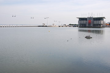 Image showing Modern Oceanarium building in Lisbon, Portugal