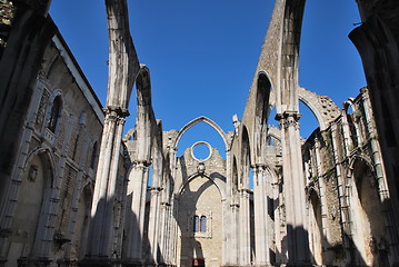 Image showing Carmo Church ruins in Lisbon, Portugal