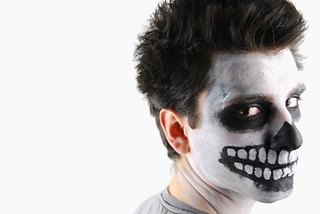 Image showing Creepy skeleton guy (Carnival face painting)