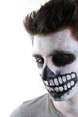 Image showing Creepy skeleton guy (Carnival face painting)