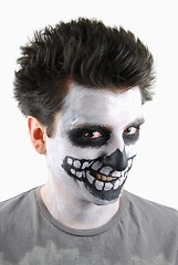 Image showing Creepy skeleton guy (Carnival face painting)