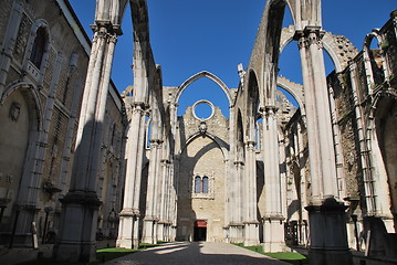 Image showing Carmo Church ruins in Lisbon, Portugal