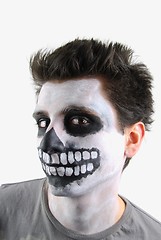 Image showing Creepy skeleton guy (Carnival face painting)