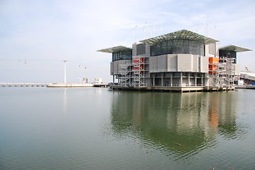 Image showing Modern Oceanarium building in Lisbon, Portugal