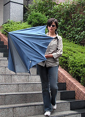 Image showing Woman with umbrella