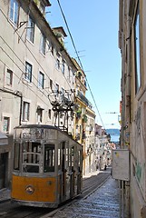 Image showing Bica elevator tram in Lisbon, Portugal