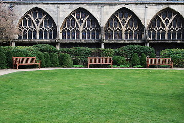 Image showing Gloucester Cathedral (garden view)