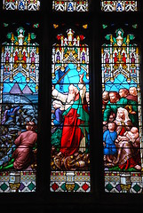 Image showing Religious stained glass windows