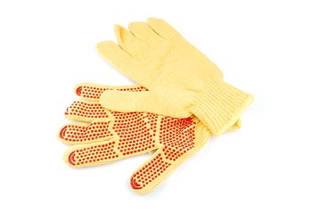 Image showing Cotton gardening gloves